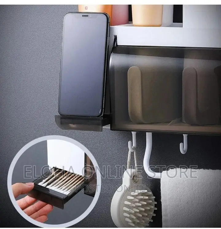 Punch Free Super Bathroom Toothbrush Holder Storage Rack