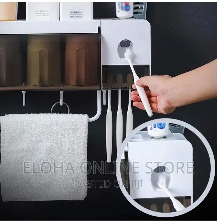 Punch Free Super Bathroom Toothbrush Holder Storage Rack
