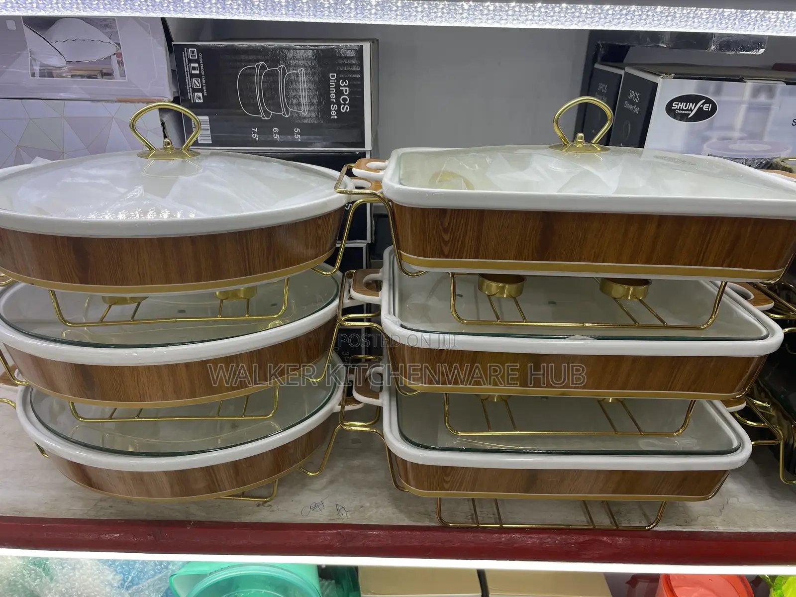 3pcs Set of Classic Ceramic Dish Warmers