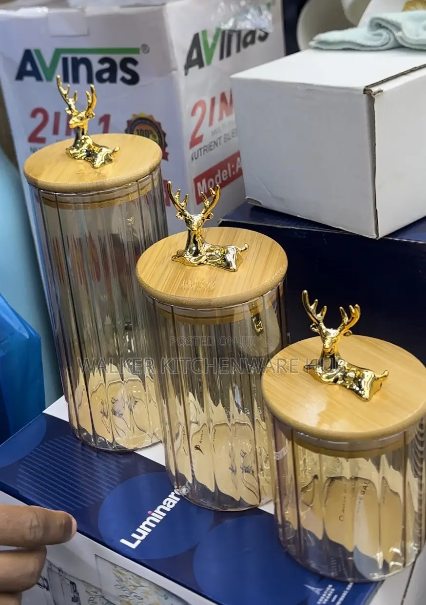 3pcs Set of Carnister Sugar Bowls