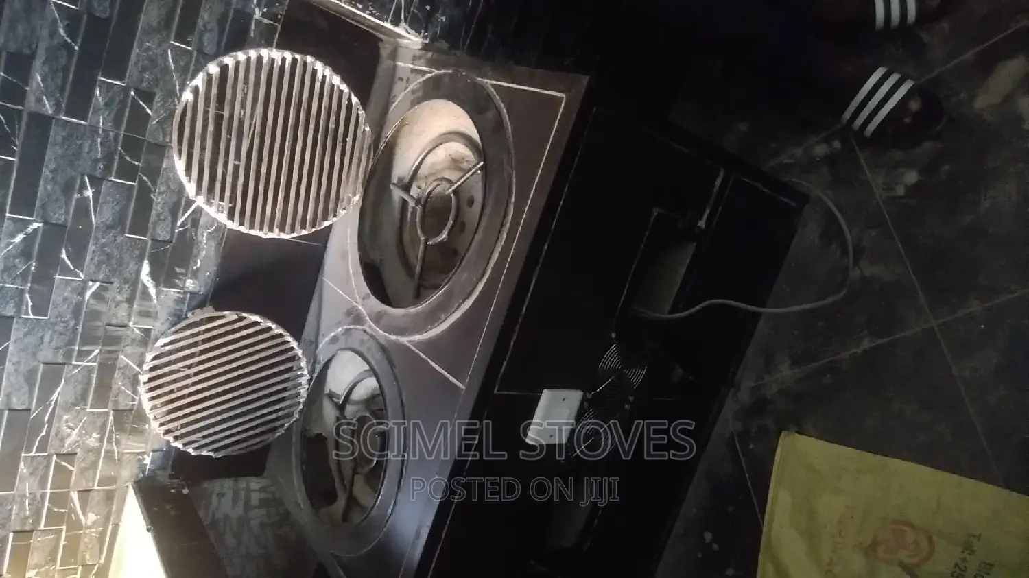 Double Burner Charcoal Cook Stove With Fans