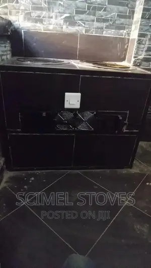 Double Burner Charcoal Cook Stove With Fans