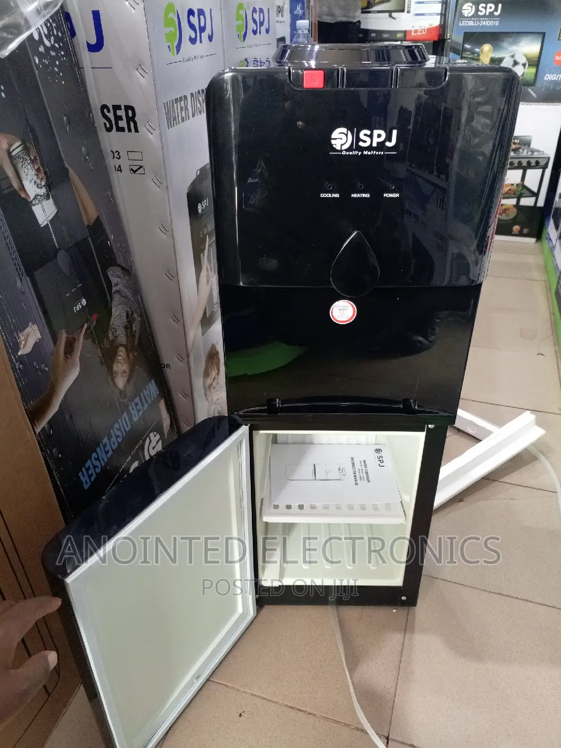 Water Dispenser Black With a Fridge