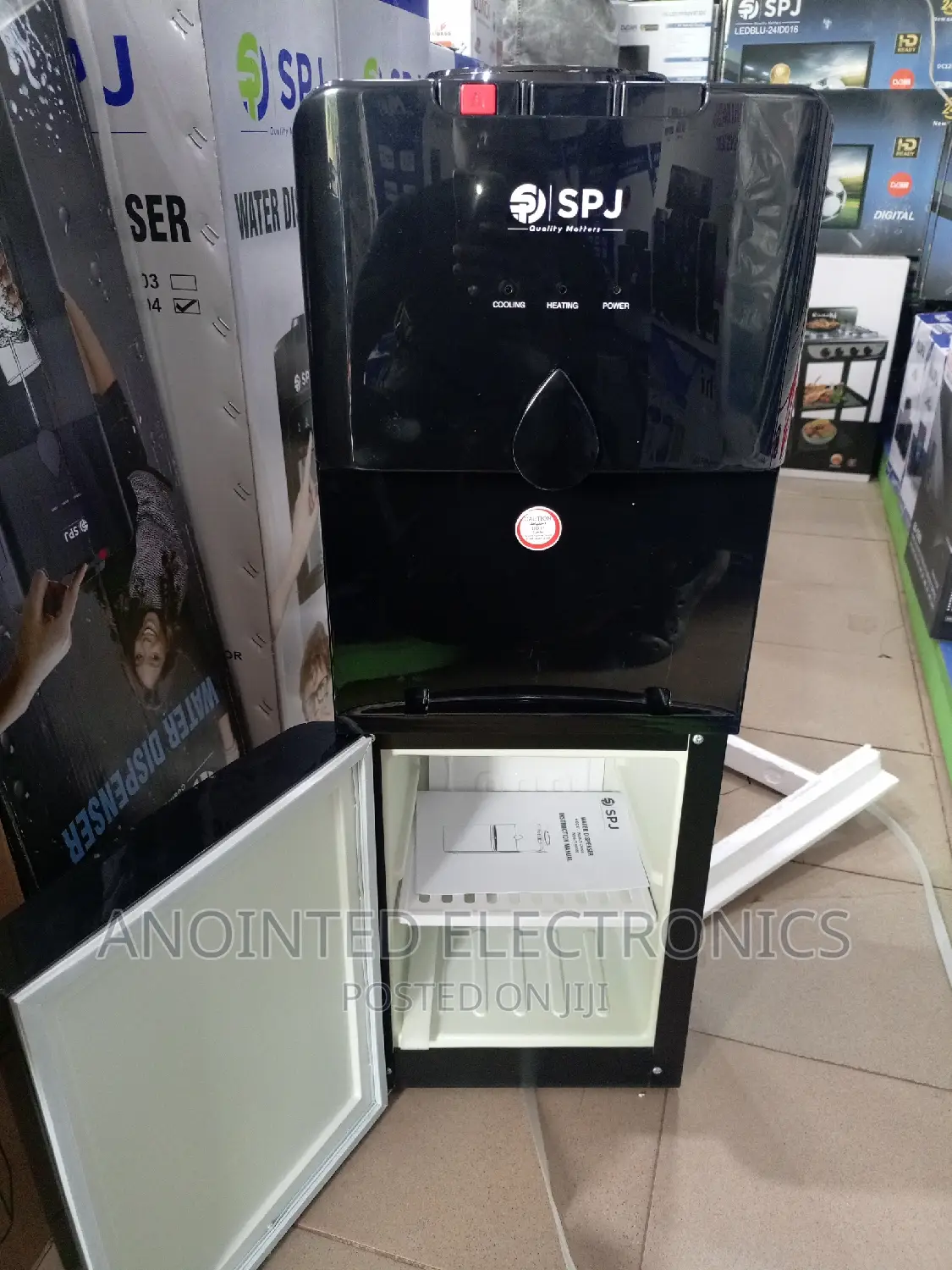 Water Dispenser Black With a Fridge