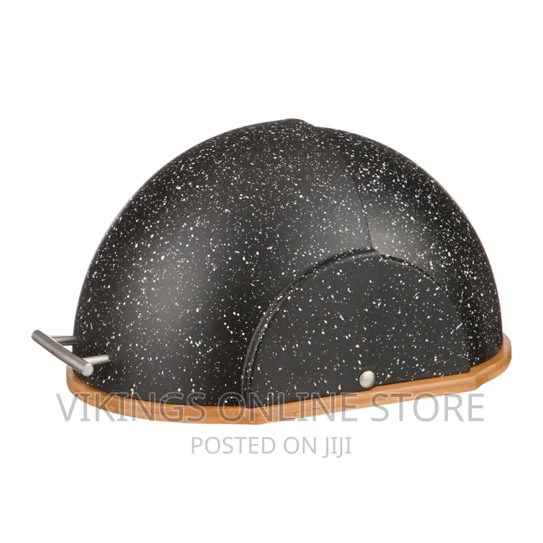 Black Wooden Bread Box