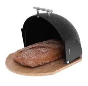 Black Wooden Bread Box