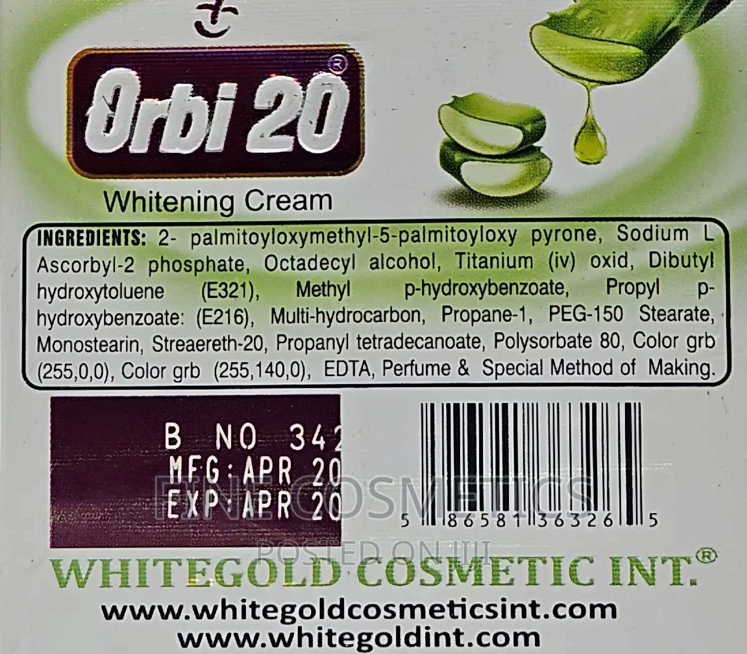 Orbi 20 Whitening Cream | Blackspots Remover Glowing Cream