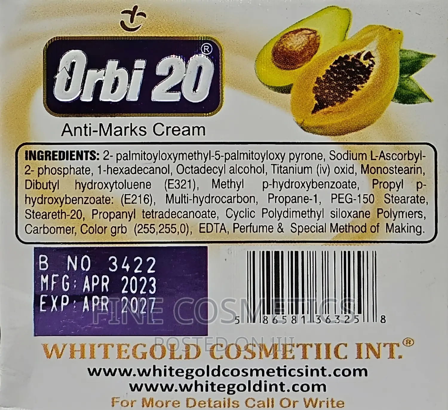 Orbi 20 Anti-Marks Cream | Pimples and Dark Circle Remover