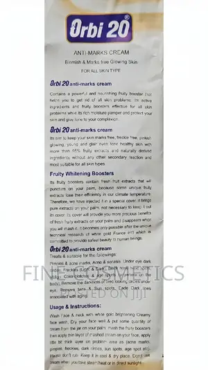 Orbi 20 Anti-Marks Cream | Pimples and Dark Circle Remover