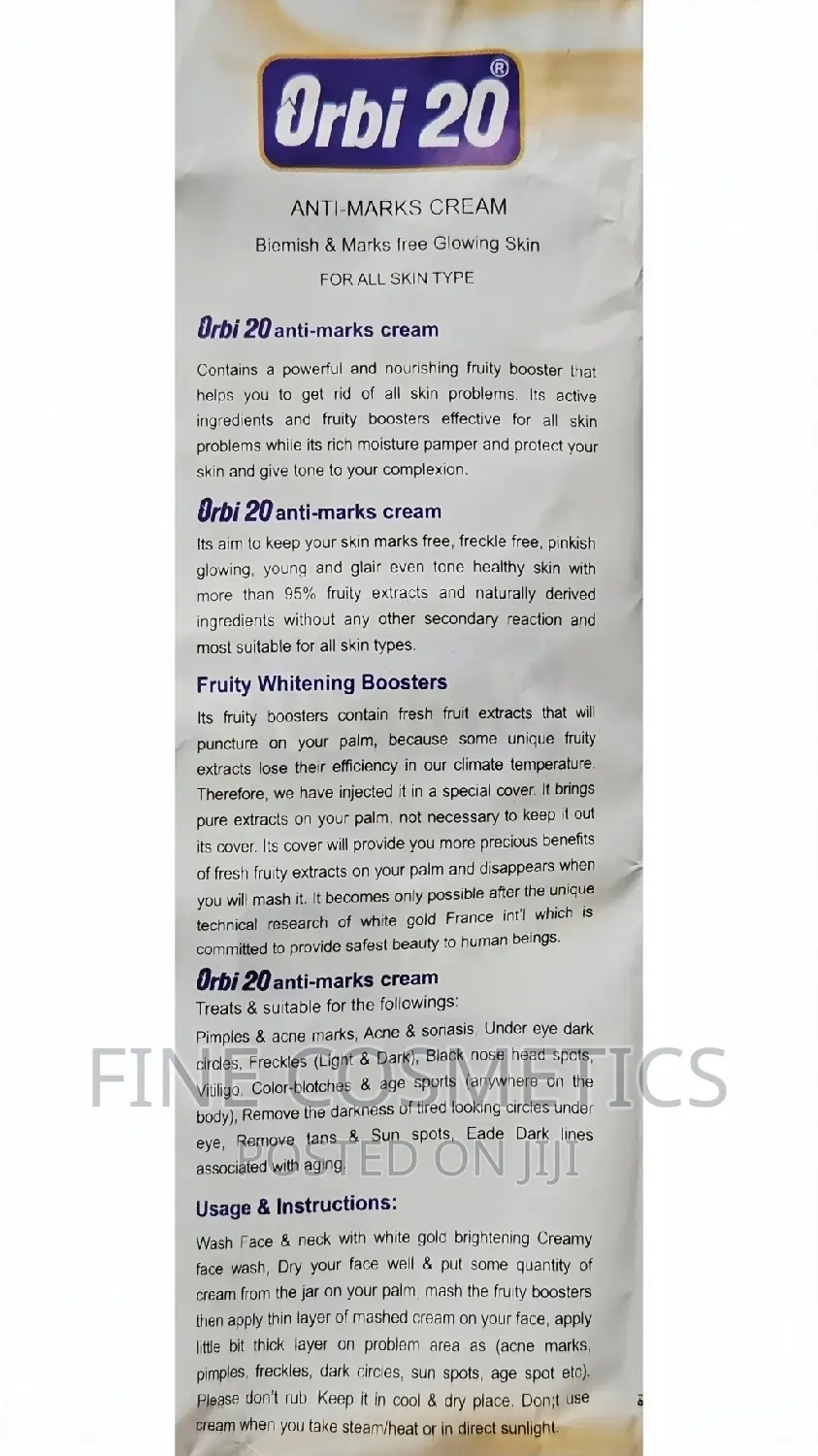 Orbi 20 Anti-Marks Cream | Pimples and Dark Circle Remover