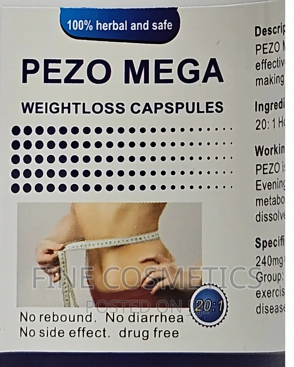 Pezo Mega Vip Weight Los Premium Slimming Fat Burner Caps Uk