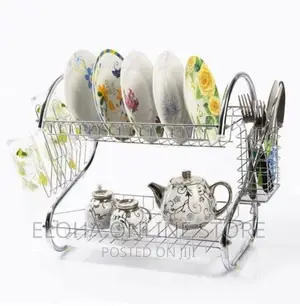 2 Tier Kitchen Countertop Dish Rack And Drainer