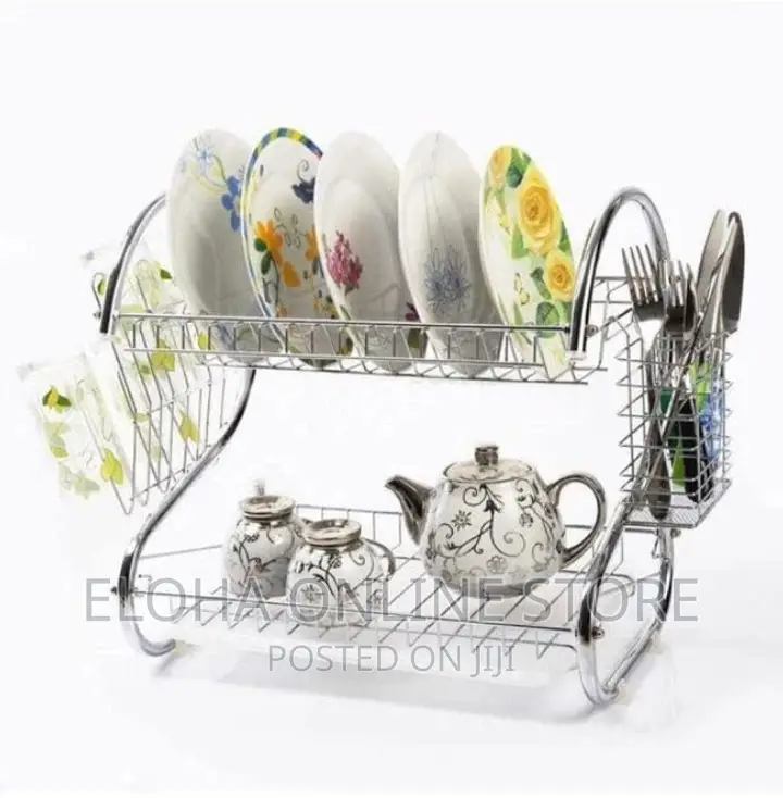 2 Tier Kitchen Countertop Dish Rack And Drainer