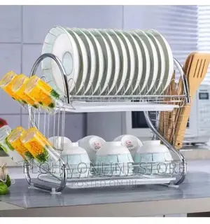 2 Tier Kitchen Countertop Dish Rack And Drainer
