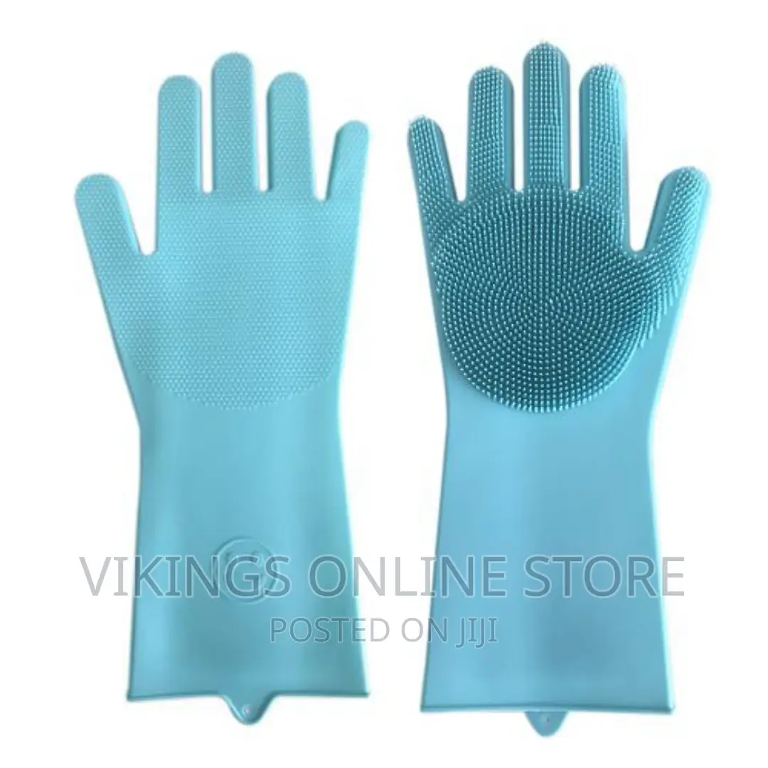 Pair of Scrubbing , Dishwashing, Cleaning Gloves- Blue