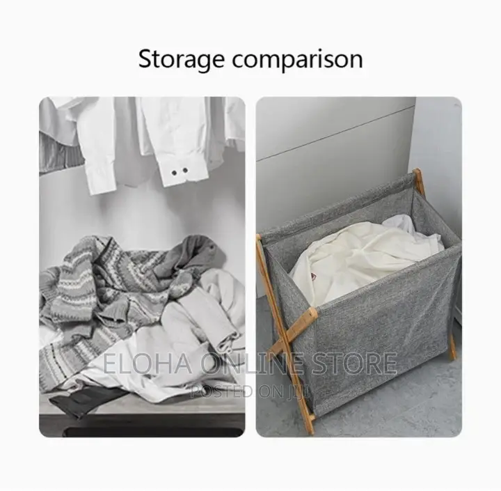 Foldable Household Bamboo Clothes Basket