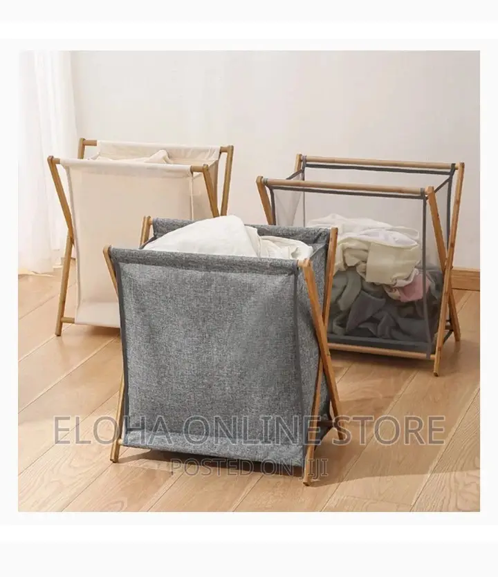 Foldable Household Bamboo Clothes Basket