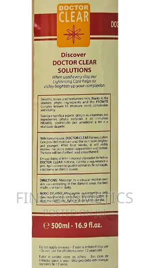 Doctor Clear Lotion | Lightening Care Clarifying Milk. 500ml
