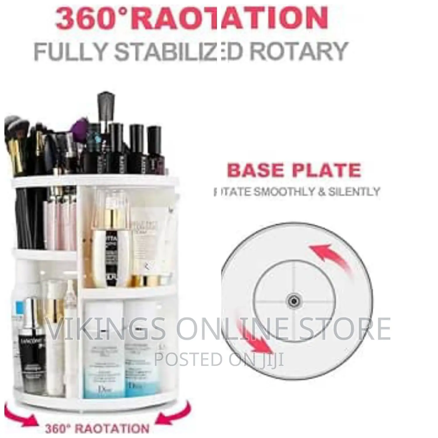 White Rotating Cosmetics Organiser