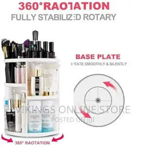White Rotating Cosmetics Organiser