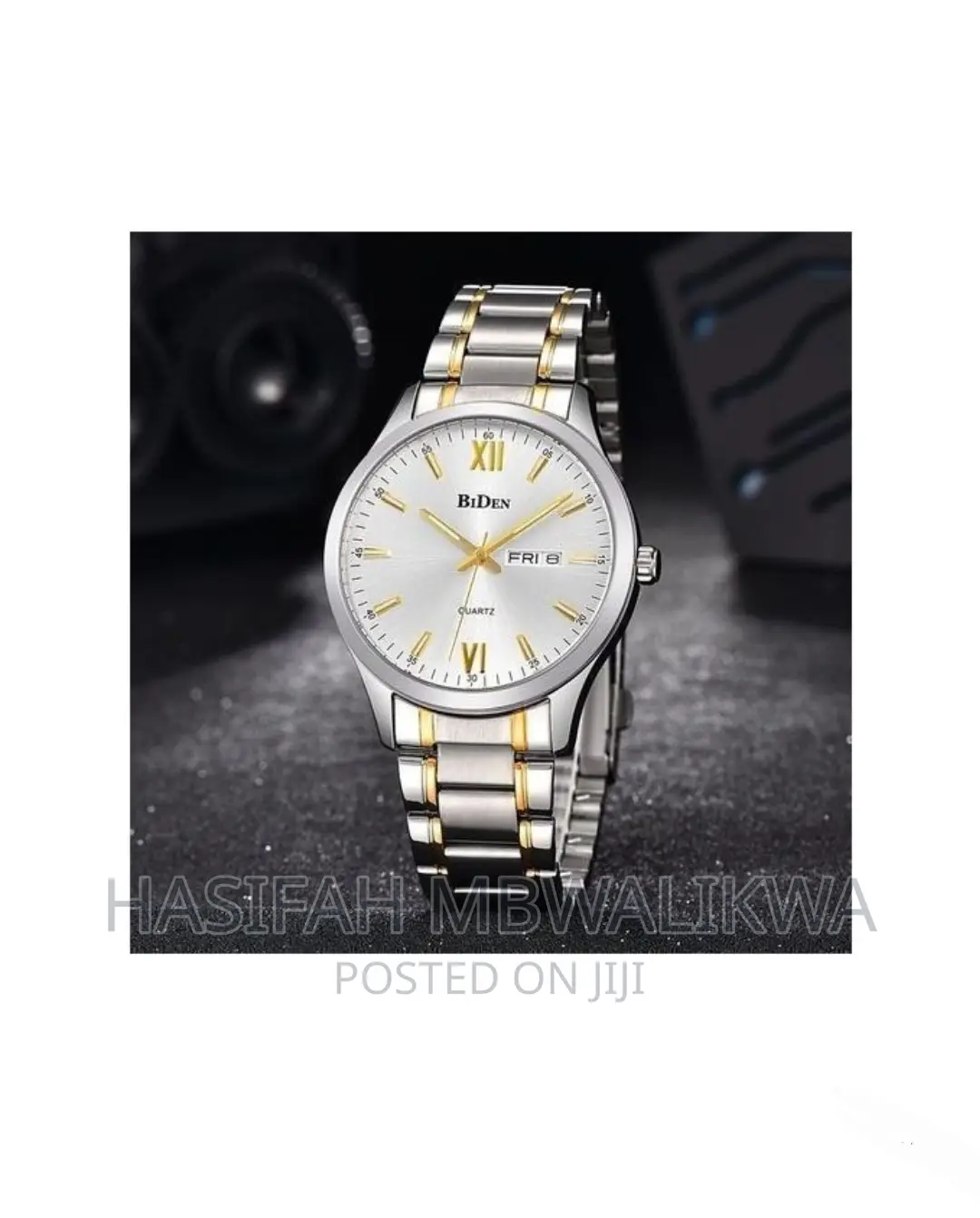 Biden Men's Analog Wrist Watch With Stainless Steel Straps