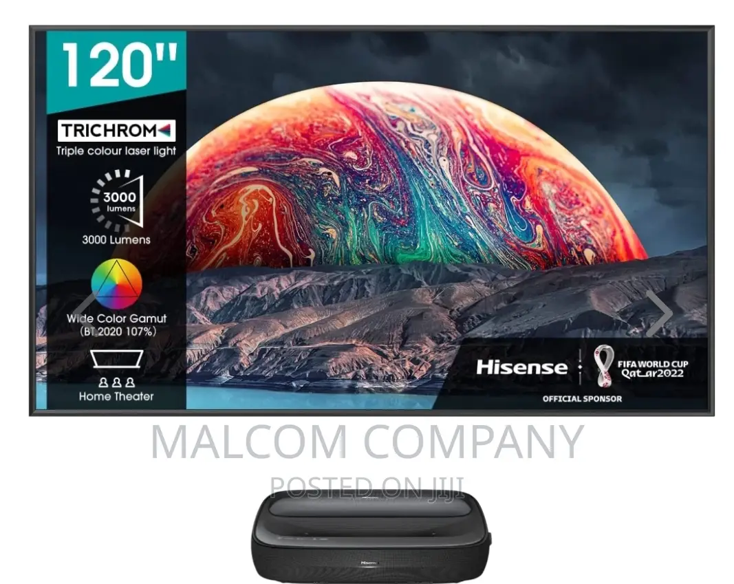 120 Inch Smart Vidaa Laser TV Tri Colour