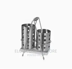 Stainless Steel Cutlery Holder With a Candle