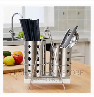 Stainless Steel Cutlery Holder With a Candle