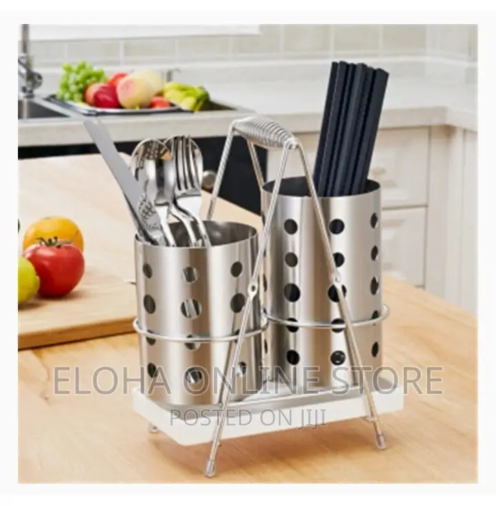 Stainless Steel Cutlery Holder With a Candle