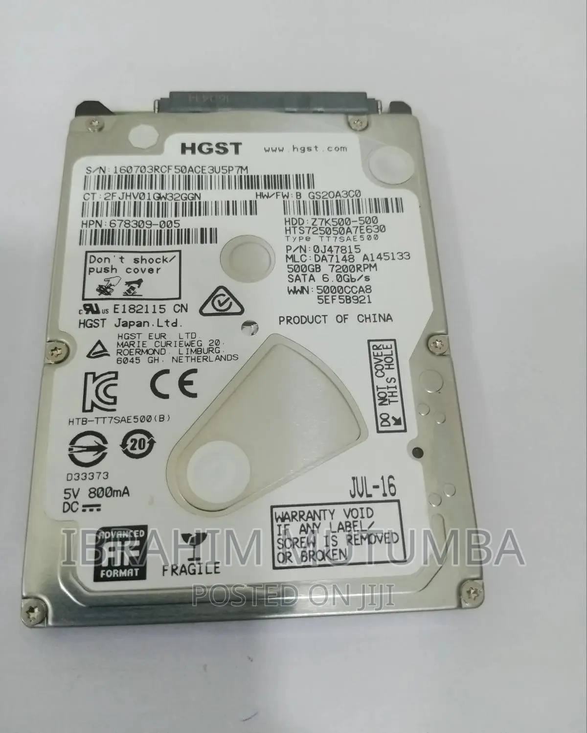 It's HDD HGST Healthy 100%