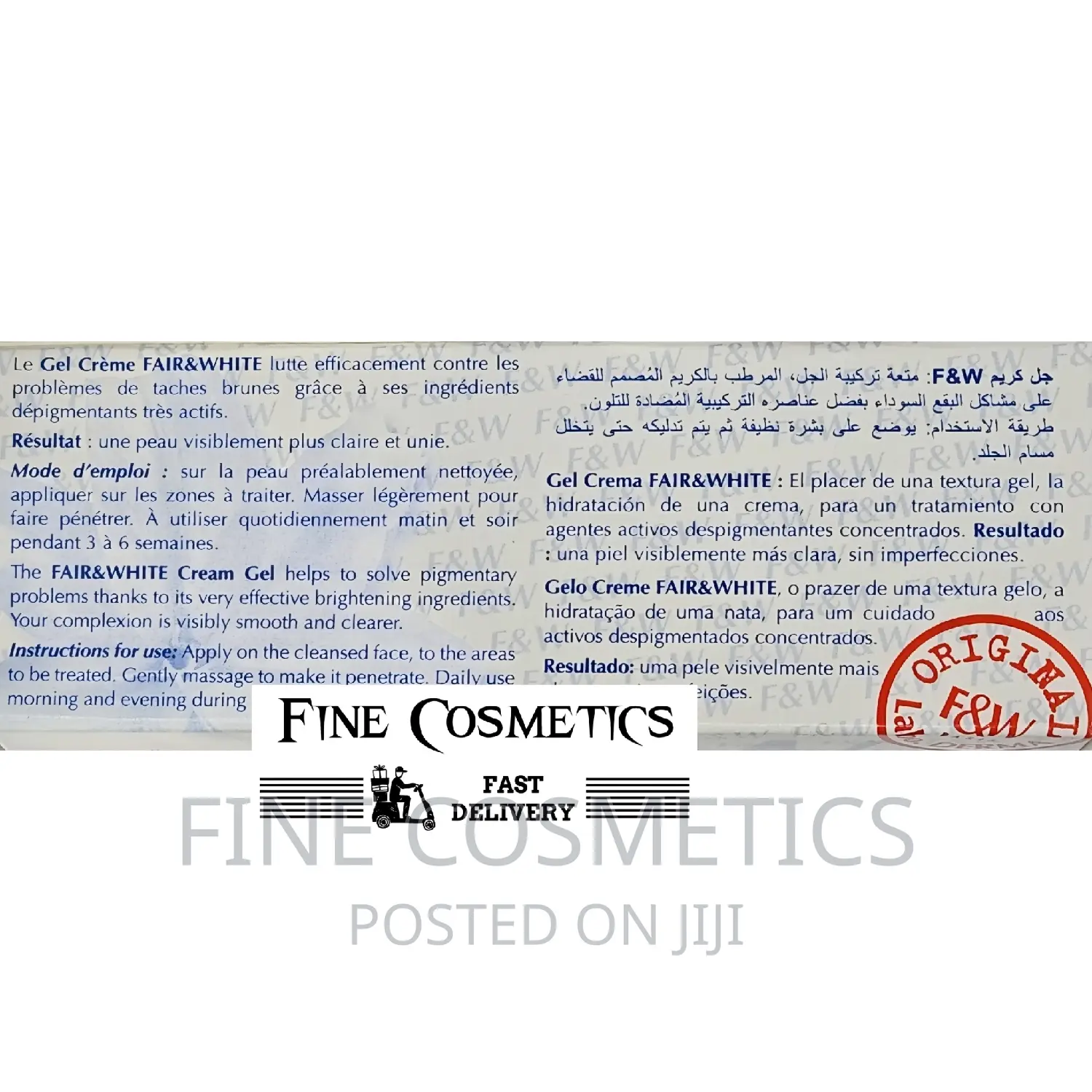 Fair and White Gel Creme Tube |Brightening Pigmentation Cure