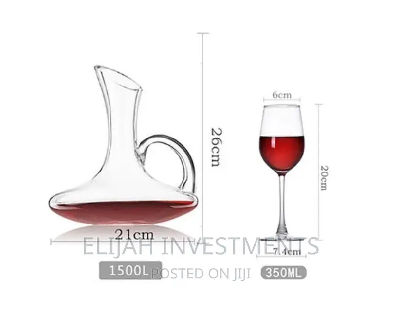 Glass Ware Decanter With 6 Glasses