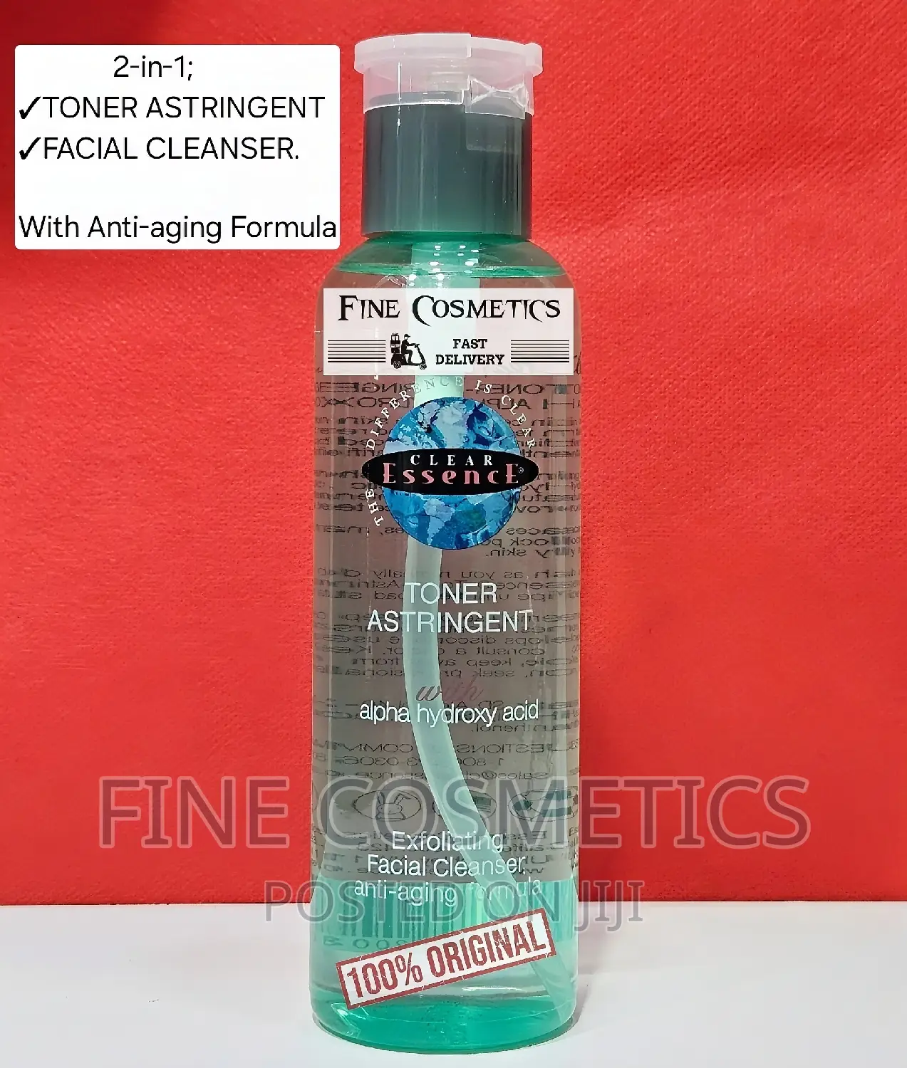 Clear Essence Toner Astringent | 2-in-1 Cleanser and Toner.