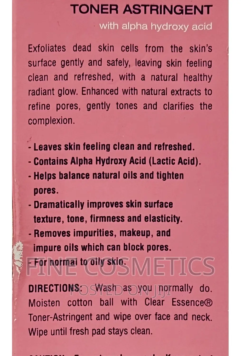 Clear Essence Toner Astringent | 2-in-1 Cleanser and Toner.