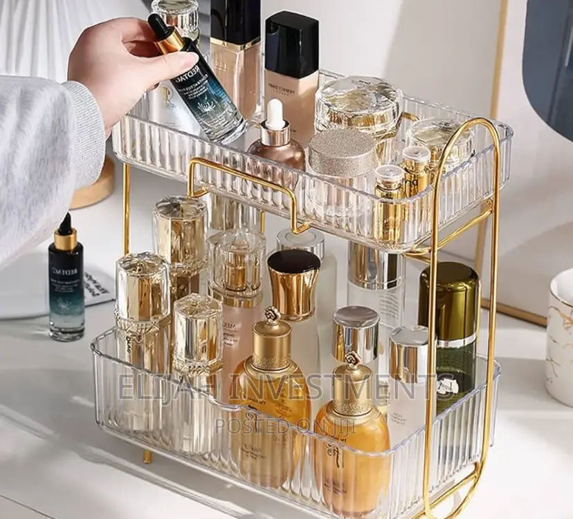 Crystal Clear 2 Tier Make Up Organizer Rack