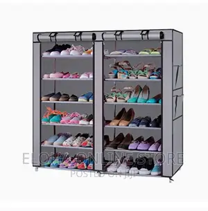 Double Layers Portable And Folding Shoe Rack