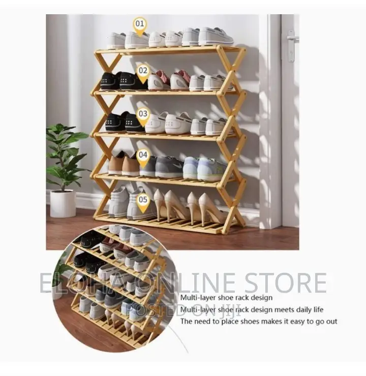X -Shaped 5 Layer Shoe Rack