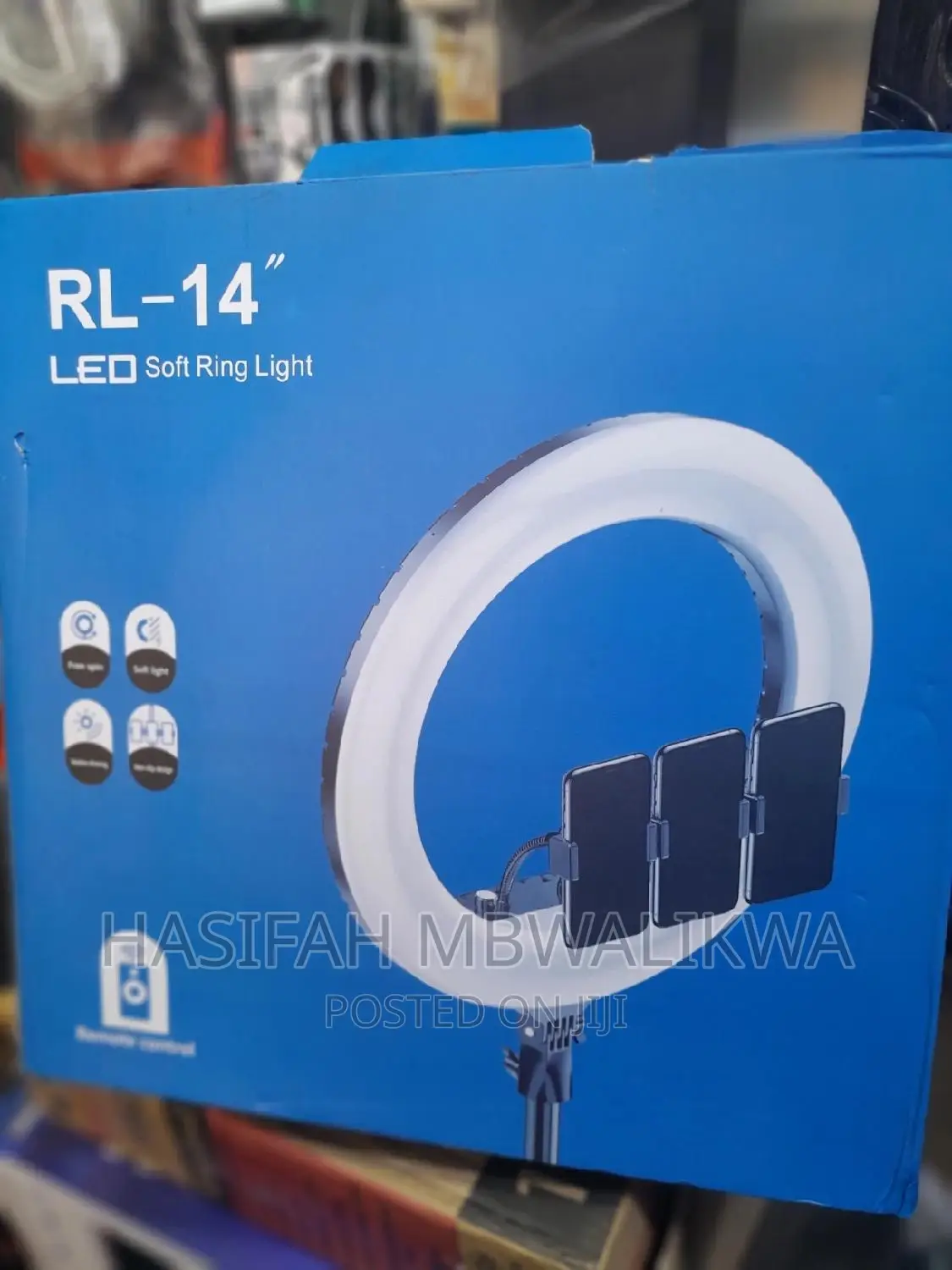 14" Inch Ringlight for 3 Phones + 2 Metres Stand