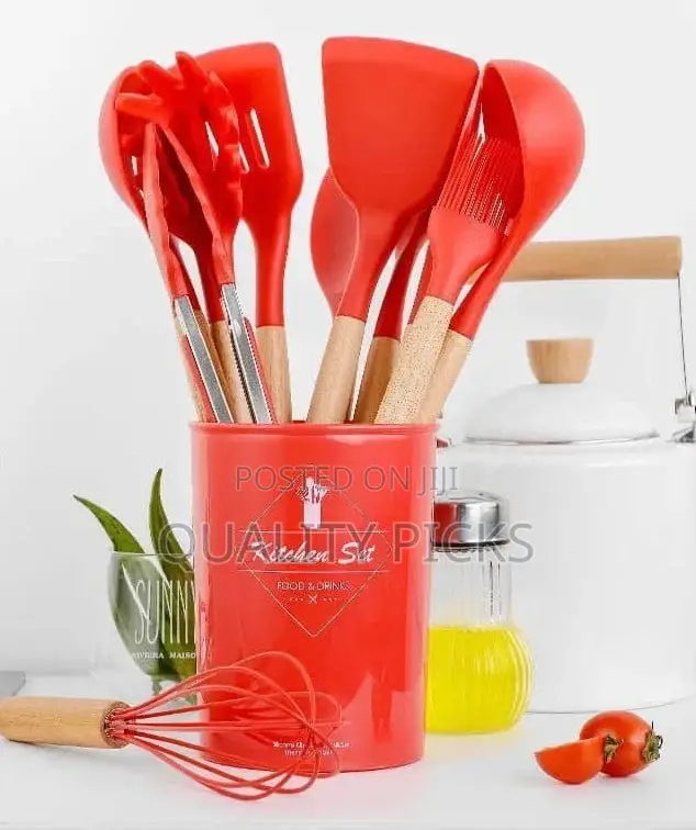 Wood Hand Silicone Utensils