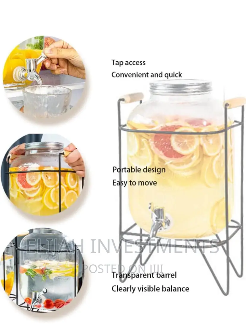 8L Glass Drink/ Juice Dispenser