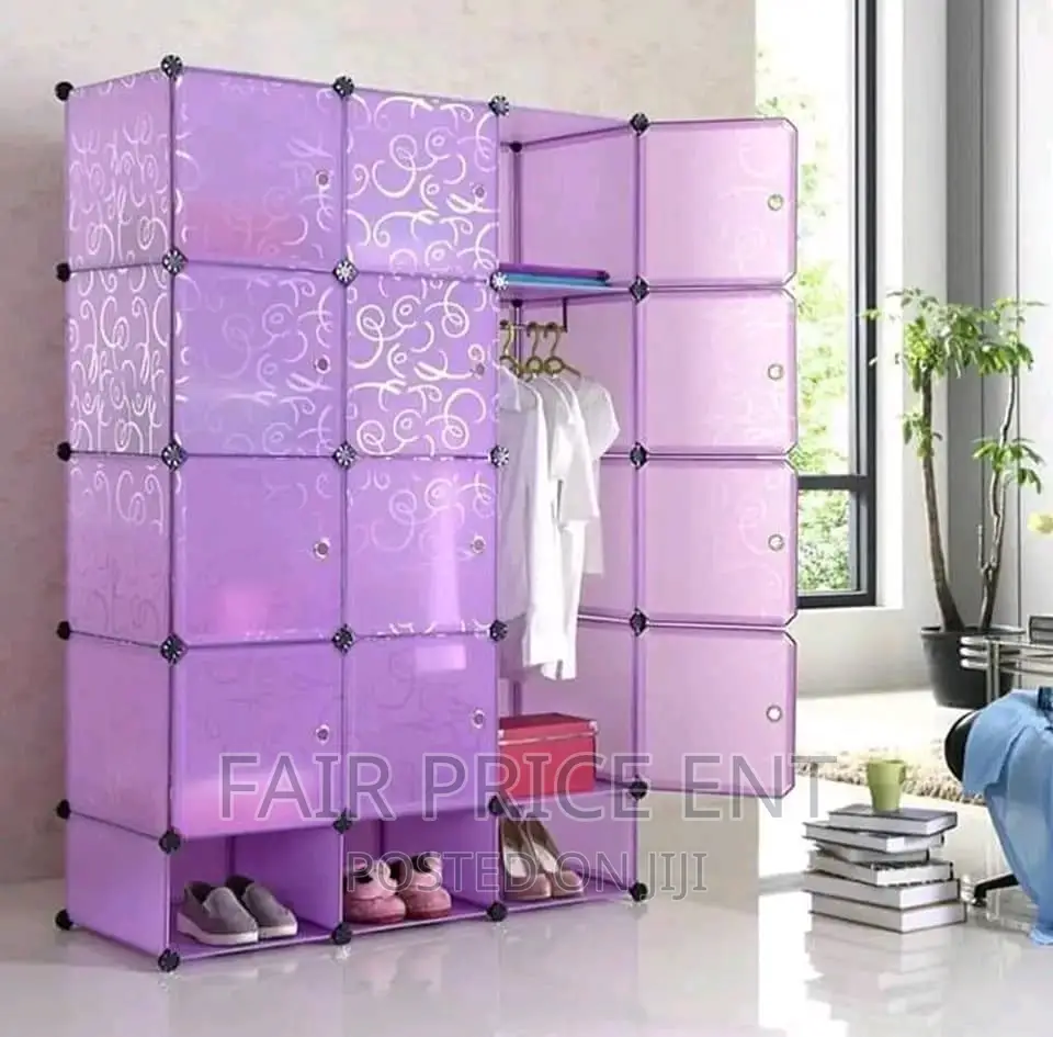Original Classy Plastic Closet.Three Coloums.( Purple)
