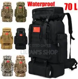 70L Large Military Tan Back Pack Camping Travel Bag