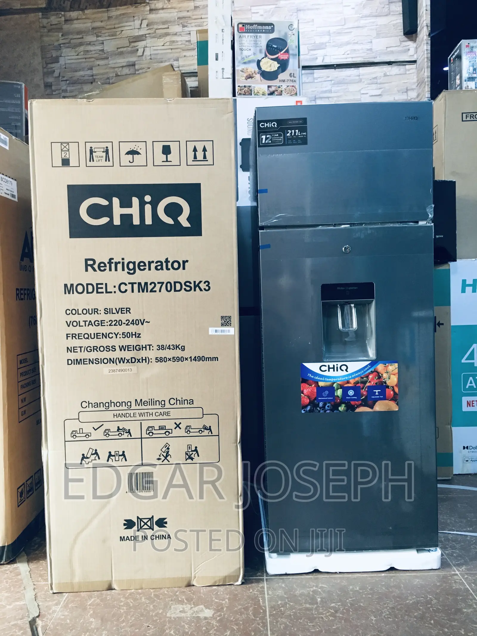 Chiq 270L Refrigerator Brand New