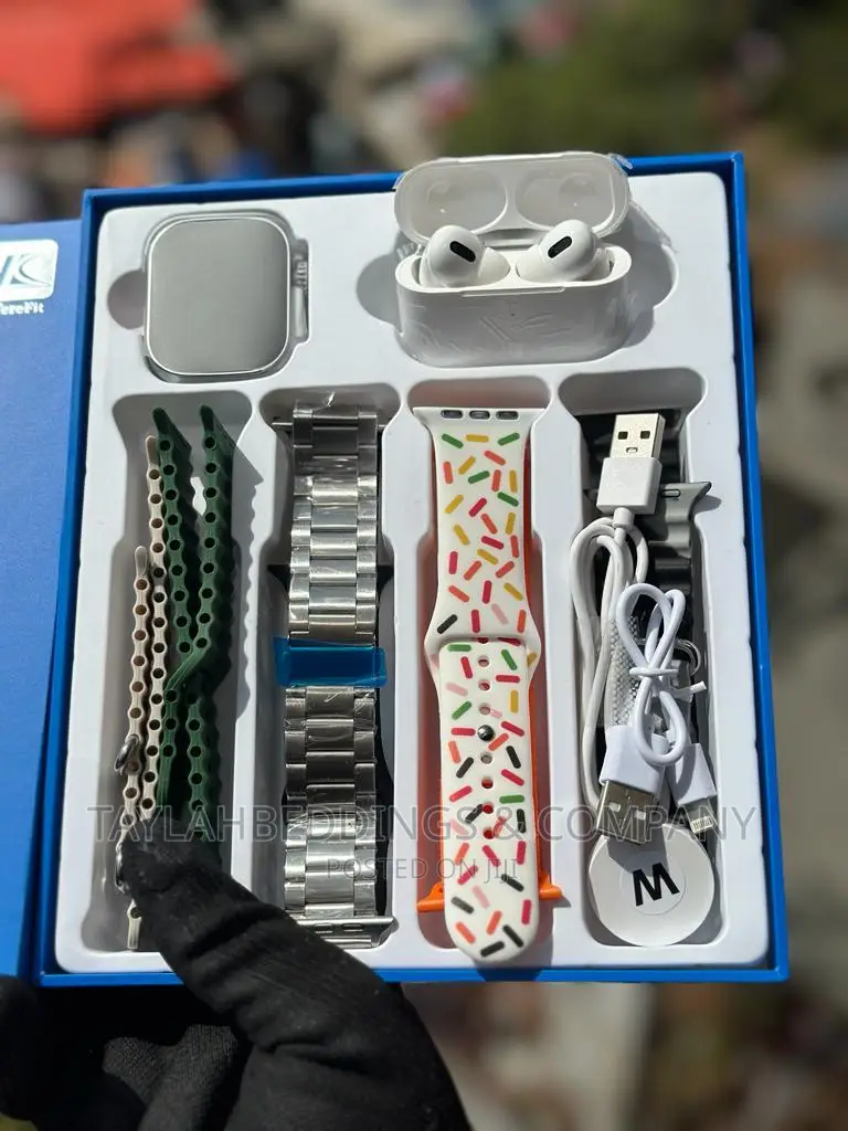 Smartwatch Ultra 6 Strap, Wireless Charger, Earbuds