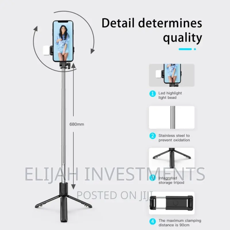 Bluetooth Self Stick And Tripod Stand With Wireless Remote