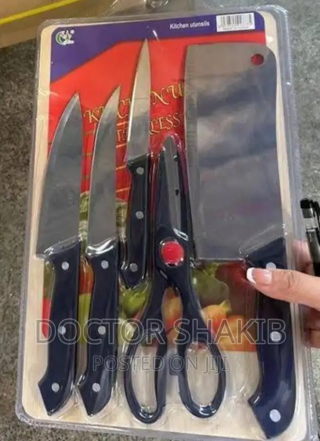 New Wooden Chopping Board With Knife Set