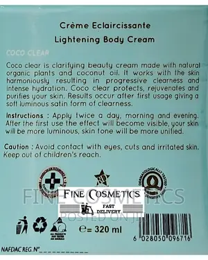 ORIGINAL COCO CLEAR 5days Lightening Coconut Body Cream 320g