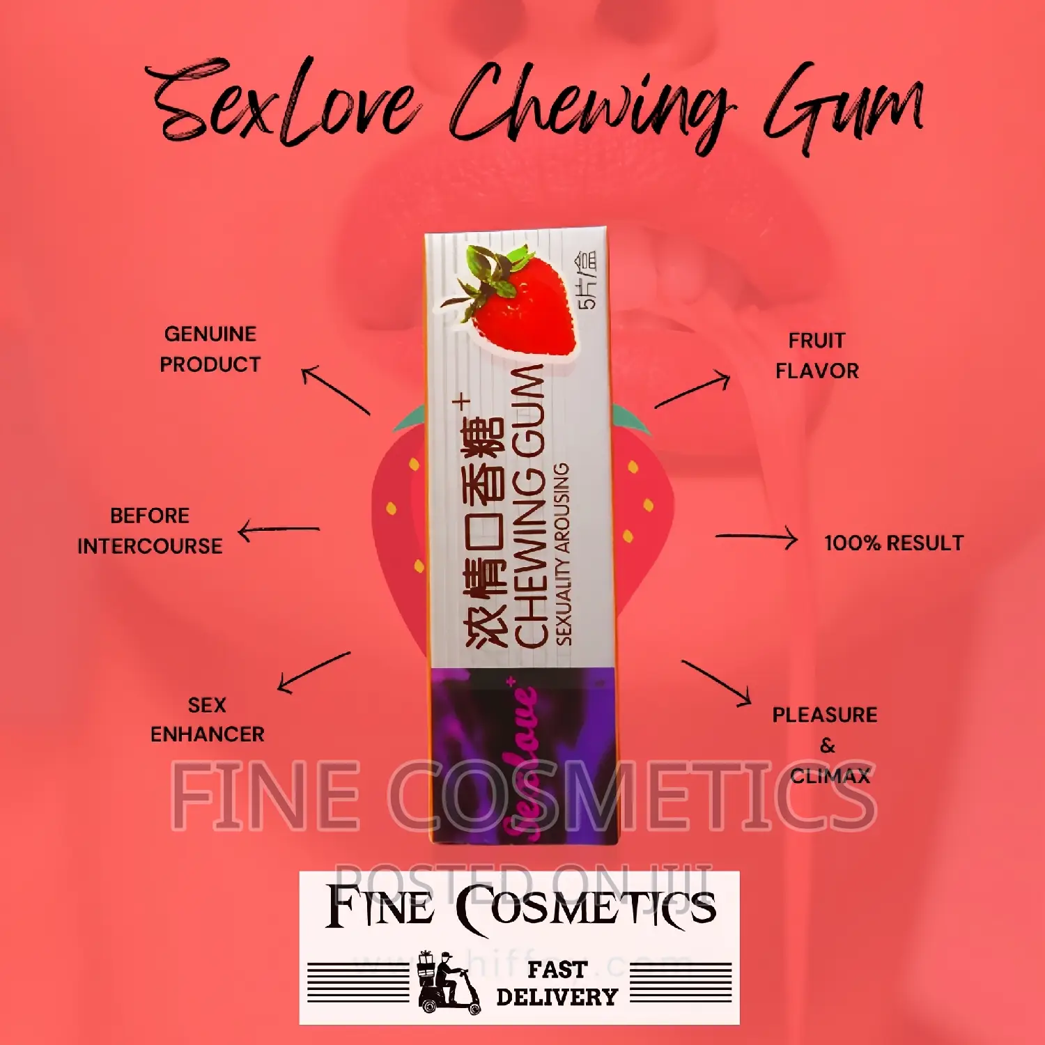 Sex Love Unisex Arousal Chewing Gum Erotic Libido Boost 1pac