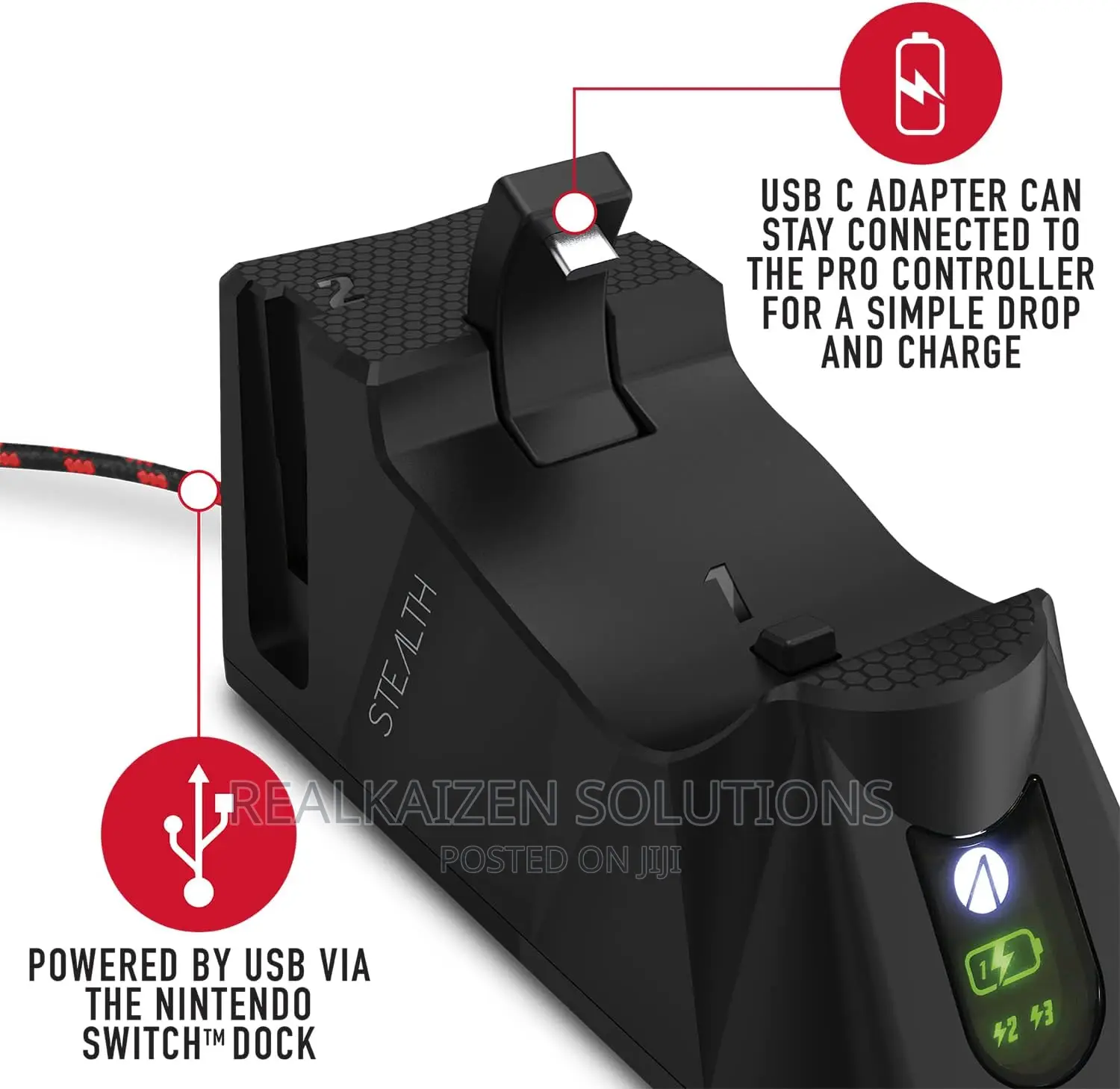 UK STEALTH Dual Nintendo Switch ABP Technology Charging Dock