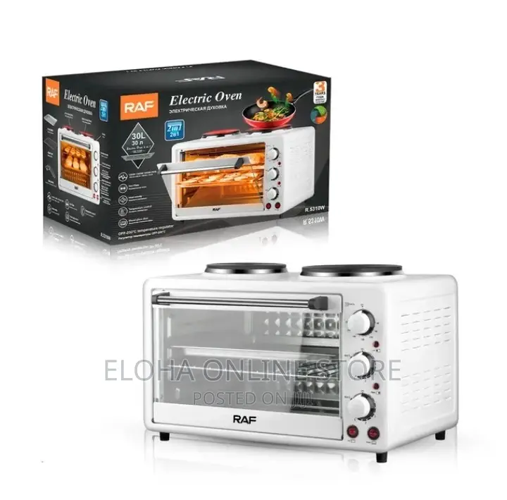RAF 40 Liters 2 in 1 Electric Oven With Two Hotplates